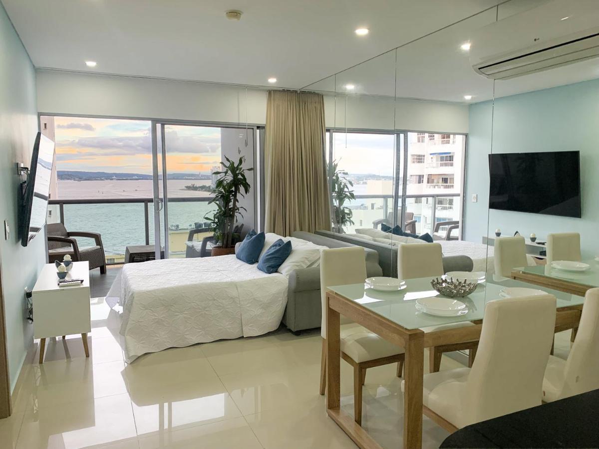 Oceanview Escape Pool, Jacuzzi & Gym In Bocagrande Apartment Cartagena Bagian luar foto