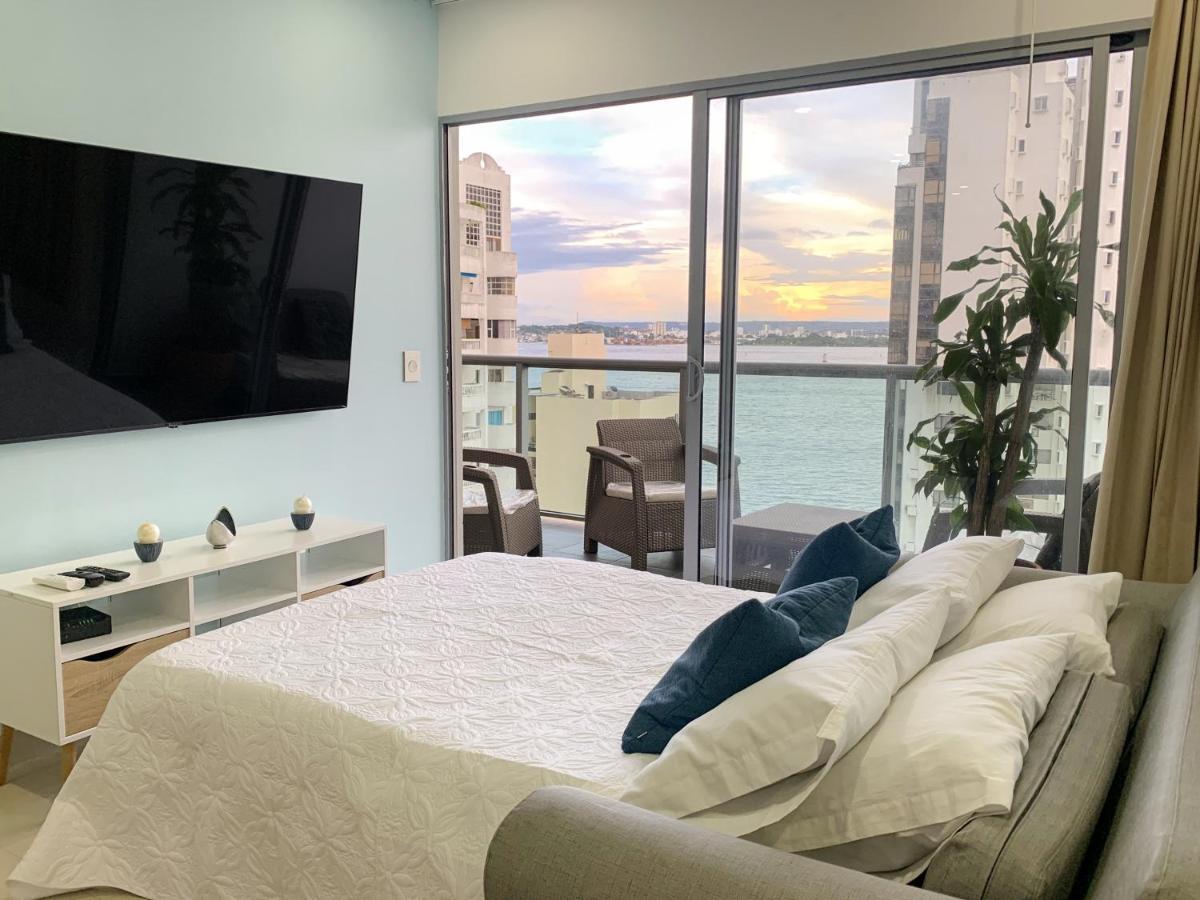 Oceanview Escape Pool, Jacuzzi & Gym In Bocagrande Apartment Cartagena Bagian luar foto