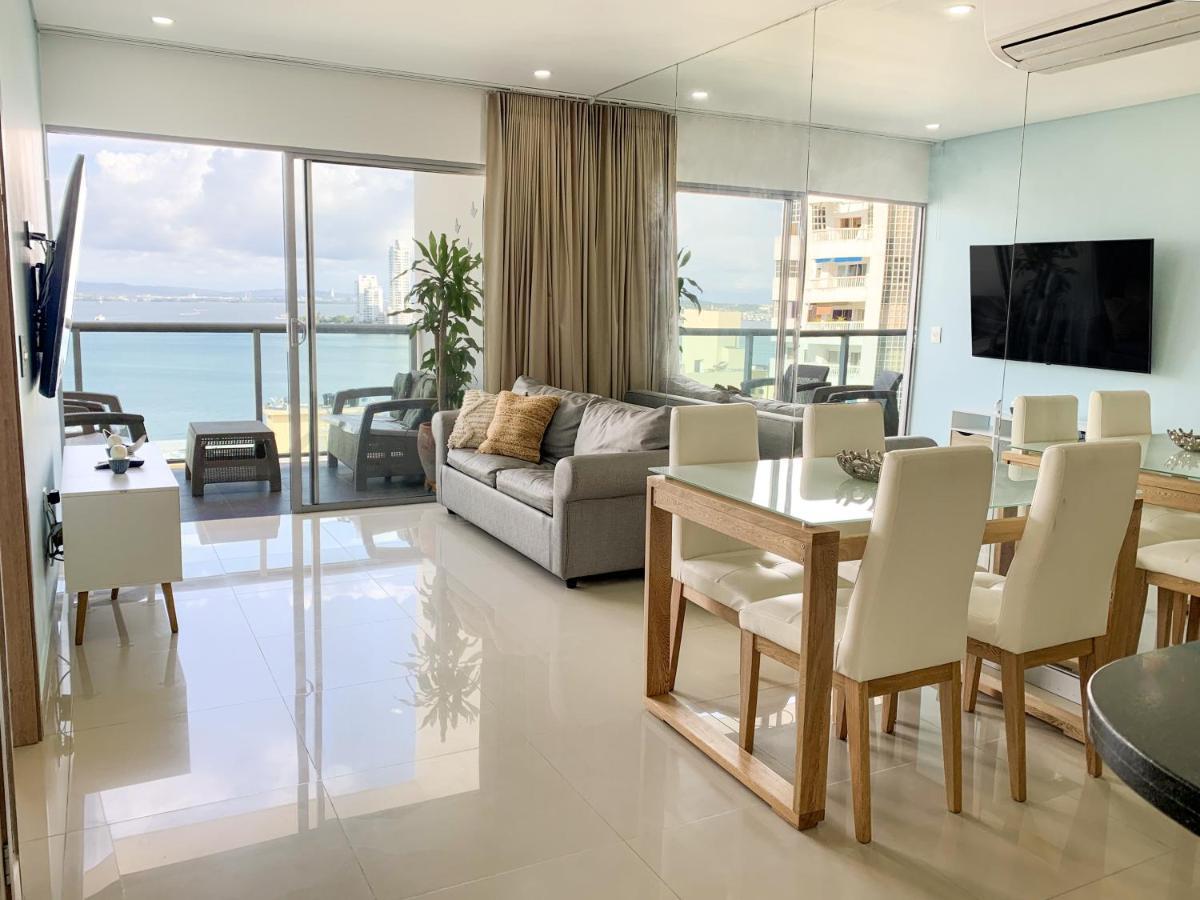 Oceanview Escape Pool, Jacuzzi & Gym In Bocagrande Apartment Cartagena Bagian luar foto