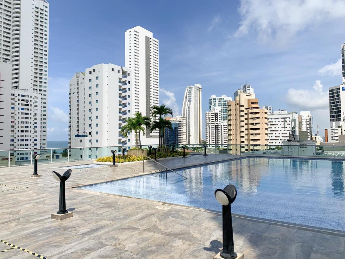 Oceanview Escape Pool, Jacuzzi & Gym In Bocagrande Apartment Cartagena Bagian luar foto